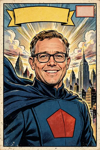 Caped Hero portrait
